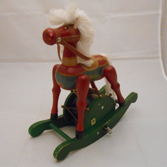 Vintage Flambro Wooden Rocking Horse Music Box/Mechanical, Toys/Collectibles - Picture 1 of 12
